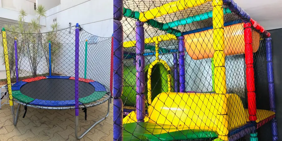 Playground infantil protegido por rede